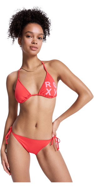 2026 Roxy Womens Solid Essentials Tiki Classic Tri Bikini Set ERJX203595 - Hibiscus